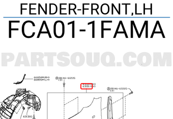 Nissan FCA011FAMA FENDER-FRONT,LH