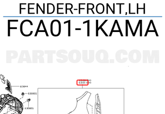 Nissan FCA011KAMA FENDER-FRONT,LH