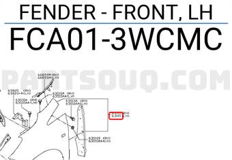 Nissan FCA013WCMC FENDER - FRONT, LH