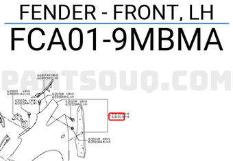 Nissan FCA019MBMA FENDER - FRONT, LH