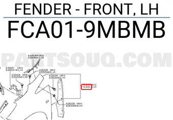 Nissan FCA019MBMB FENDER - FRONT, LH