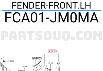 Nissan FCA01JM0MA FENDER-FRONT,LH