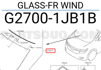 Nissan G27001JB1B GLASS-FR WIND