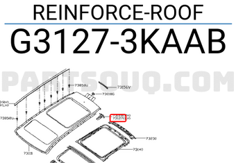 Nissan G31273KAAB REINFORCE-ROOF