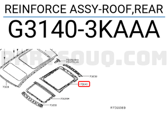 Nissan G31403KAAA REINFORCE ASSY-ROOF,REAR