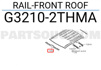 Nissan G32102THMA RAIL-FRONT ROOF
