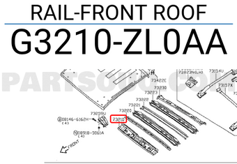 Nissan G3210ZL0AA RAIL-FRONT ROOF