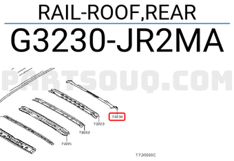 Nissan G3230JR2MA RAIL-ROOF,REAR