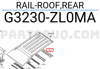 Nissan G3230ZL0MA RAIL-ROOF,REAR