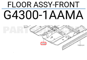 Nissan G43001AAMA FLOOR ASSY-FRONT