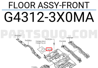 Nissan G43123X0MA FLOOR ASSY-FRONT