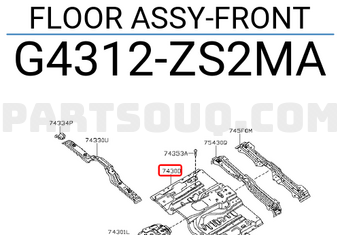 Nissan G4312ZS2MA FLOOR ASSY-FRONT