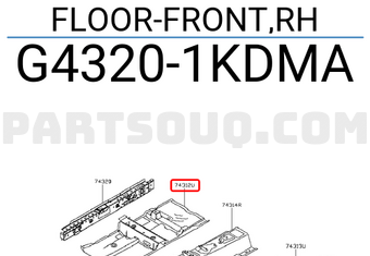 Nissan G43201KDMA FLOOR-FRONT,RH