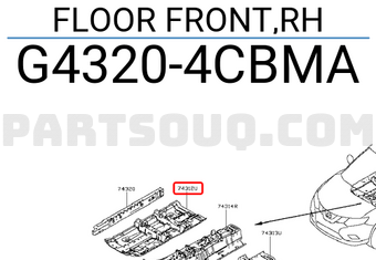 Nissan G43204CBMA FLOOR FRONT,RH