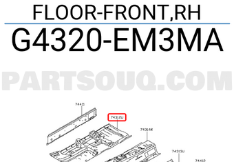 Nissan G4320EM3MA FLOOR-FRONT,RH