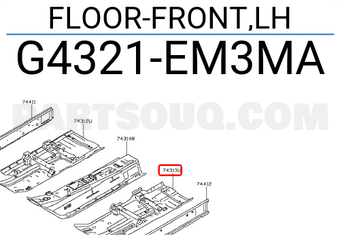 Nissan G4321EM3MA FLOOR-FRONT,LH