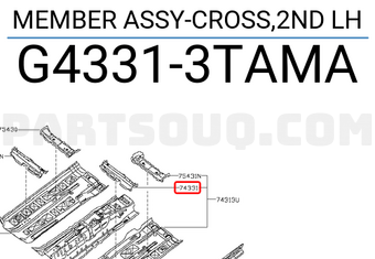 Nissan G43313TAMA MEMBER ASSY-CROSS,2ND LH