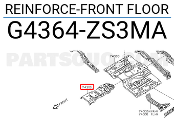 Nissan G4364ZS3MA REINFORCE-FRONT FLOOR