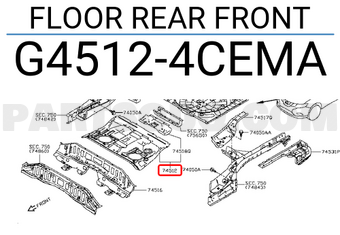 Nissan G45124CEMA FLOOR REAR FRONT