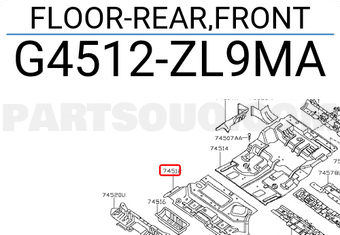 Nissan G4512ZL9MA FLOOR-REAR,FRONT