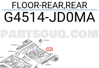 Nissan G4514JD0MA FLOOR-REAR,REAR