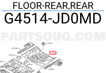Nissan G4514JD0MD FLOOR-REAR,REAR