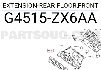 Nissan G4515ZX6AA EXTENSION-REAR FLOOR,FRONT