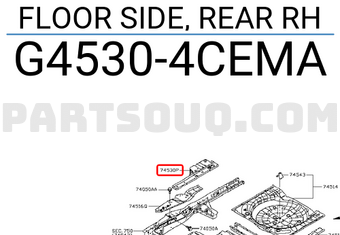 Nissan G45304CEMA FLOOR SIDE, REAR RH