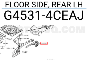 Nissan G45314CEAJ FLOOR SIDE, REAR LH
