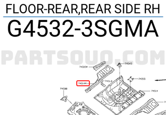 Nissan G45323SGMA FLOOR-REAR,REAR SIDE RH