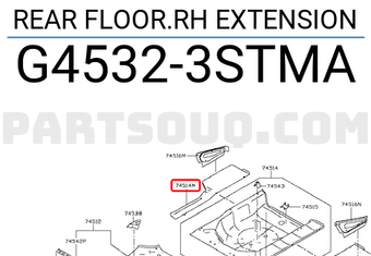 Nissan G45323STMA REAR FLOOR.RH EXTENSION