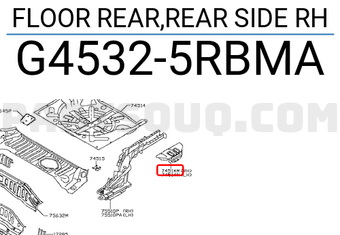 Nissan G45325RBMA FLOOR REAR,REAR SIDE RH