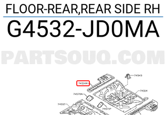 Nissan G4532JD0MA FLOOR-REAR,REAR SIDE RH