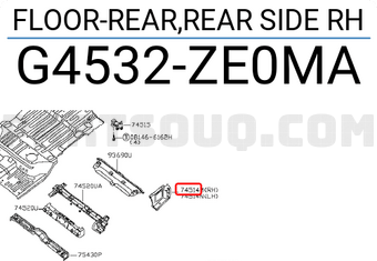 Nissan G4532ZE0MA FLOOR-REAR,REAR SIDE RH