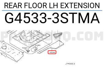 Nissan G45333STMA REAR FLOOR LH EXTENSION