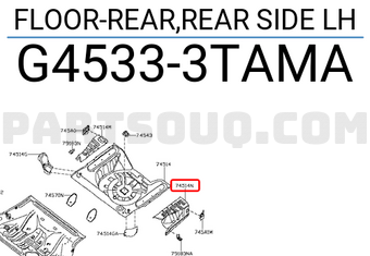 Nissan G45333TAMA FLOOR-REAR,REAR SIDE LH