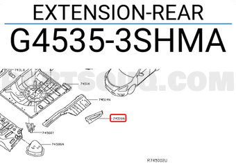Nissan G45353SHMA EXTENSION-REAR