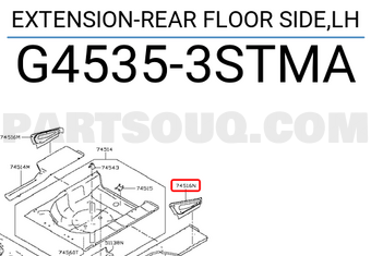 Nissan G45353STMA EXTENSION-REAR FLOOR SIDE,LH
