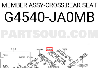 Nissan G4540JA0MB MEMBER ASSY-CROSS,REAR SEAT