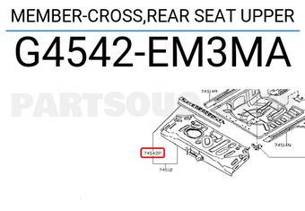 Nissan G4542EM3MA MEMBER-CROSS,REAR SEAT UPPER