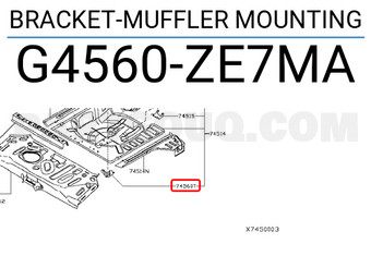 Nissan G4560ZE7MA BRACKET-MUFFLER MOUNTING