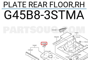 Nissan G45B83STMA PLATE REAR FLOOR,RH