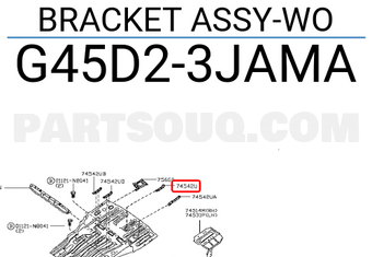 Nissan G45D23JAMA BRACKET ASSY-WO