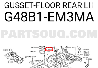 Nissan G48B1EM3MA GUSSET-FLOOR REAR LH