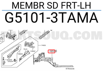 Nissan G51013TAMA MEMBR SD FRT-LH