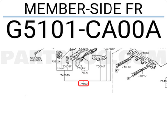 Nissan G5101CA00A MEMBER-SIDE FR
