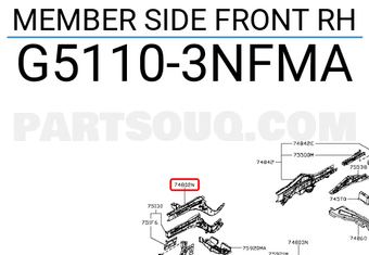 Nissan G51103NFMA MEMBER SIDE FRONT RH