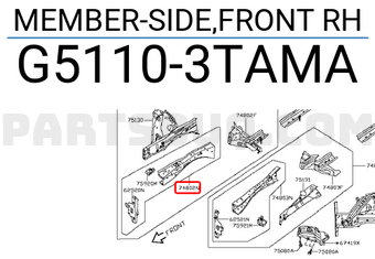 Nissan G51103TAMA MEMBER-SIDE,FRONT RH