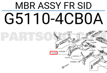 Nissan G51104CB0A MBR ASSY FR SID