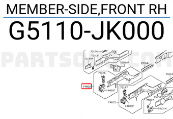 Nissan G5110JK000 MEMBER-SIDE,FRONT RH